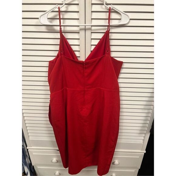 BCBGeneration Red Womens Sleeveless Mini Wrap Dress Size 14 - Picture 9 of 15